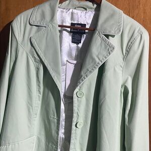 Dennis Basso Light Green Trench Coat